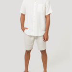 Camisa Lino Orgánico Hombre Linenshort Blanco Rockford