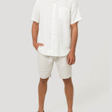 Camisa Lino Orgánico Hombre Linenshort Blanco Rockford