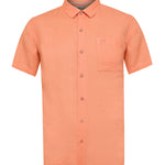 Camisa Lino Orgánico Hombre Linenshort Naranjo Rockford