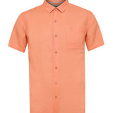 Camisa Lino Orgánico Hombre Linenshort Naranjo Rockford