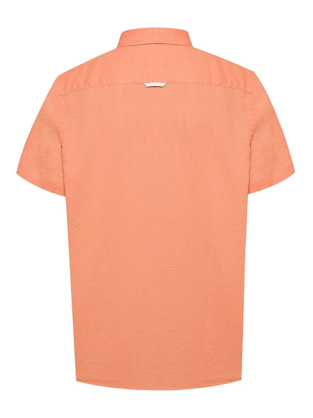 Camisa Lino Orgánico Hombre Linenshort Naranjo Rockford