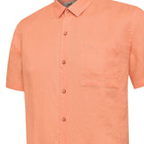 Camisa Lino Orgánico Hombre Linenshort Naranjo Rockford