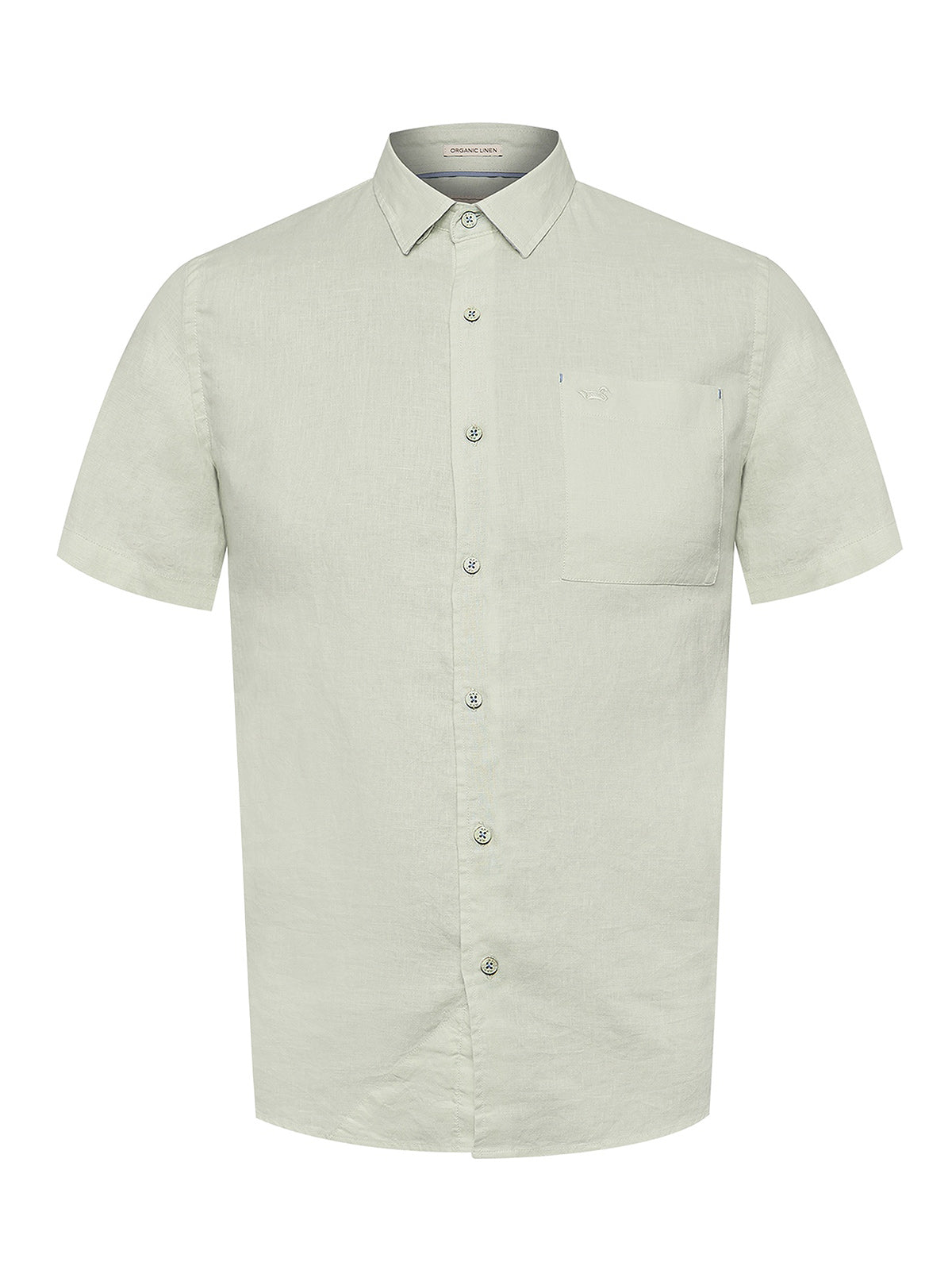 Camisa Lino Orgánico Hombre Linenshort Verde Rockford
