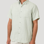 Camisa Lino Orgánico Hombre Linenshort Verde Rockford