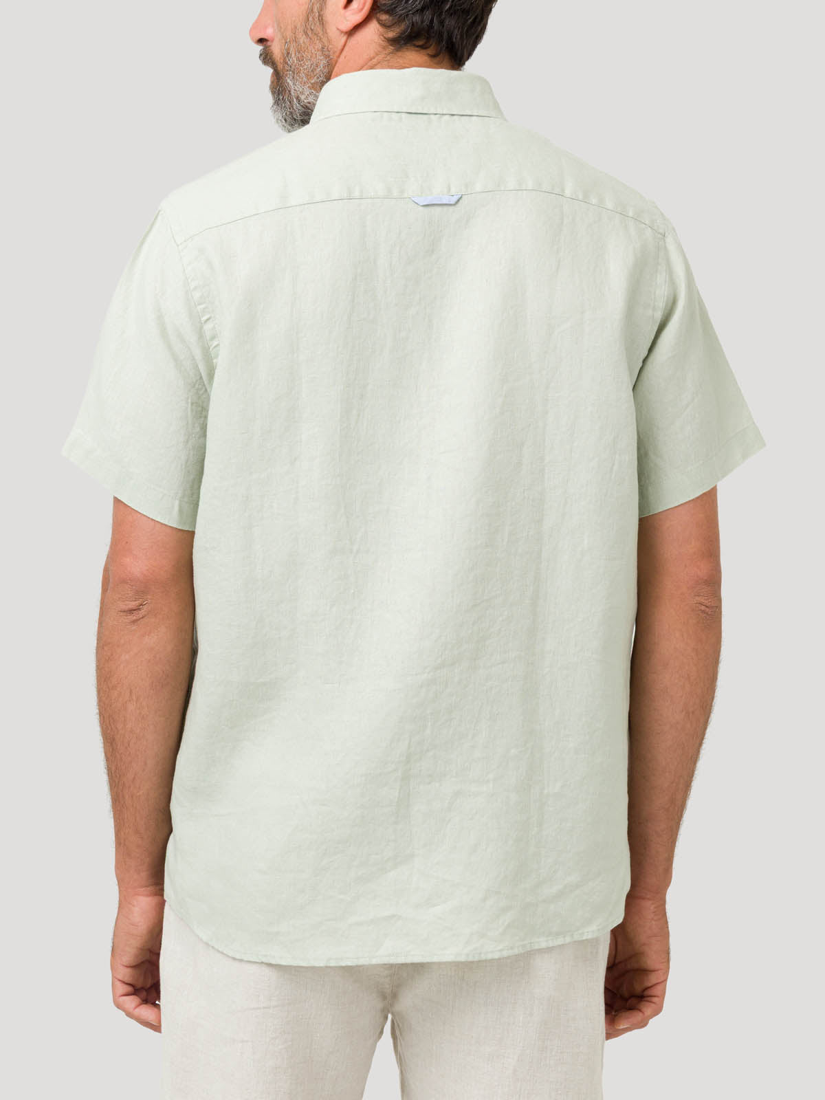 Camisa Lino Orgánico Hombre Linenshort Verde Rockford