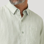 Camisa Lino Orgánico Hombre Linenshort Verde Rockford