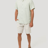 Camisa Lino Orgánico Hombre Linenshort Verde Rockford