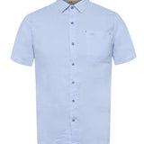 Camisa Lino Orgánico Hombre Linenshort Azul Rockford