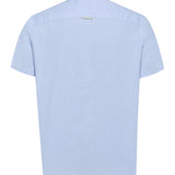 Camisa Lino Orgánico Hombre Linenshort Azul Rockford