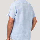 Camisa Lino Orgánico Hombre Linenshort Azul Rockford