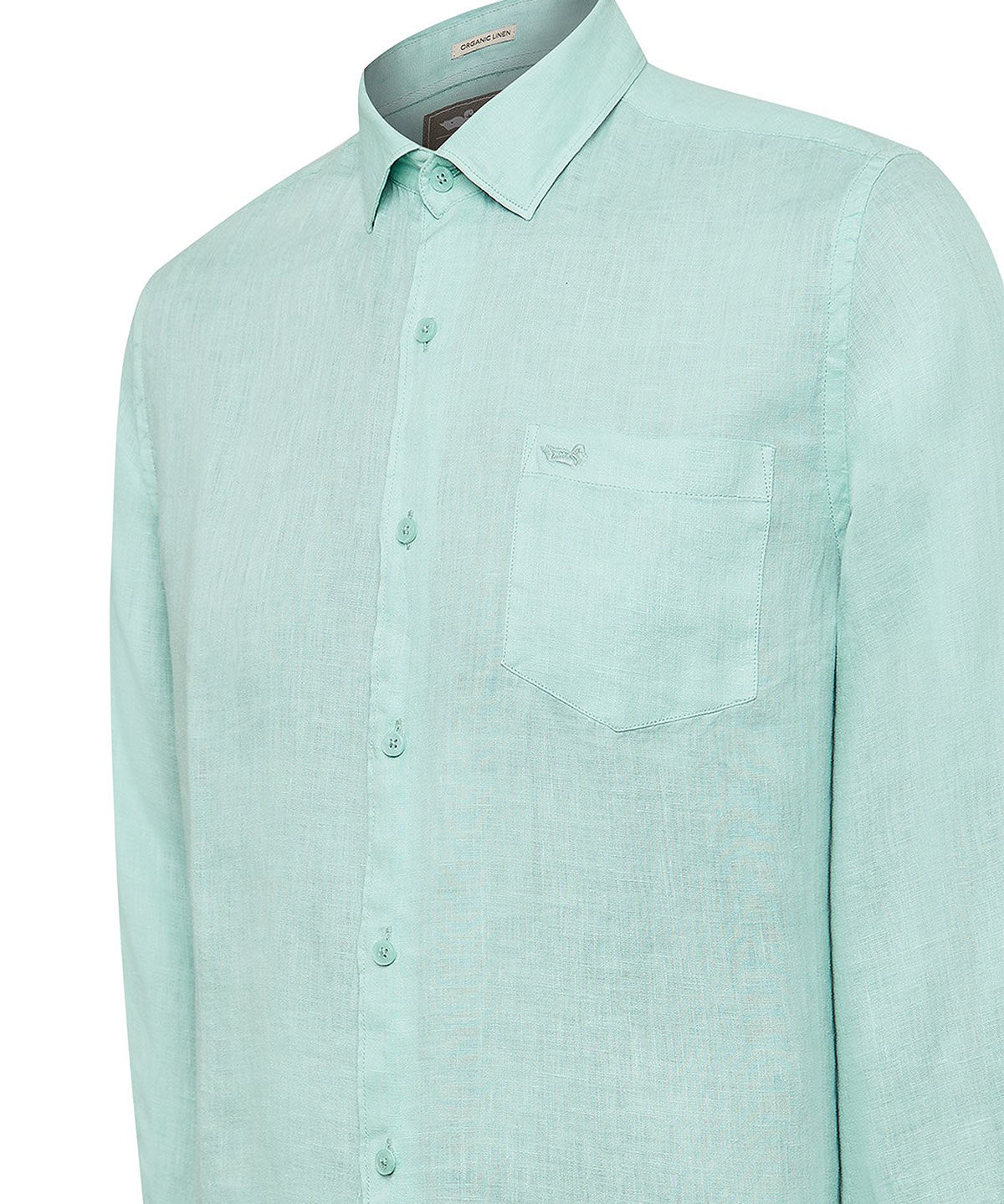 Camisa Lino Orgánico Hombre Linjer Verde Rockford