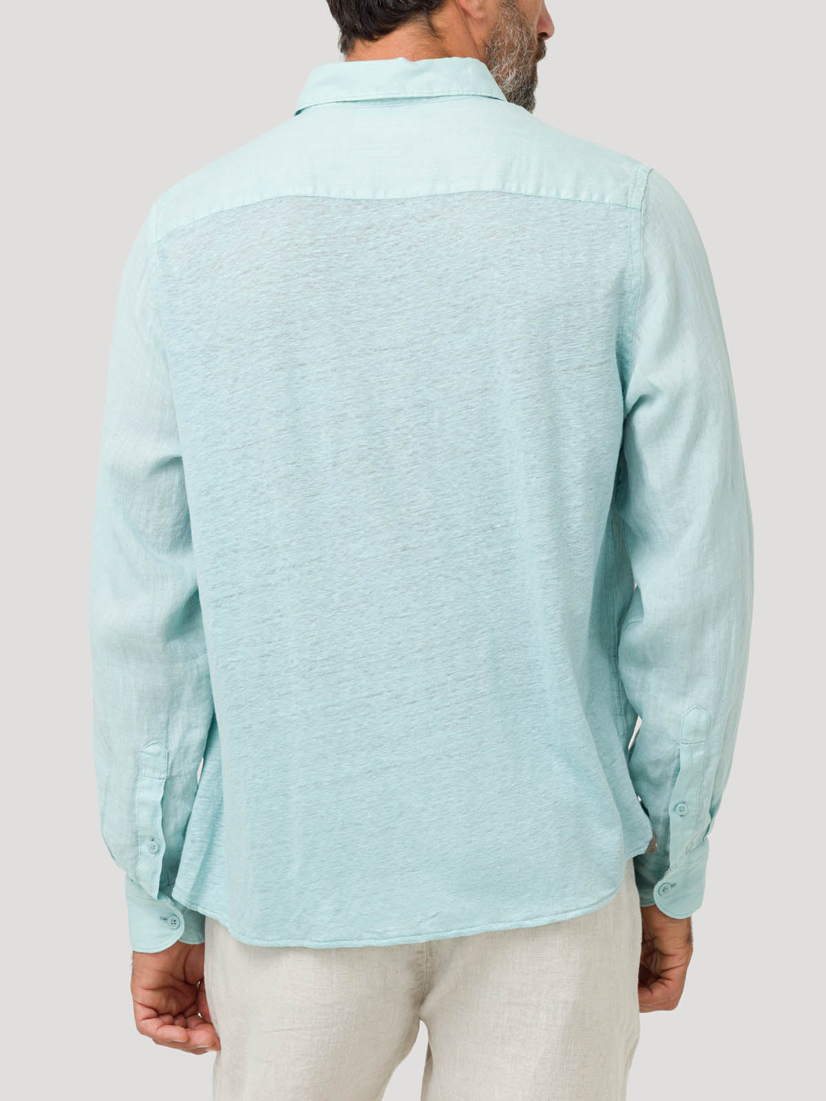 Camisa Lino Orgánico Hombre Linjer Verde Rockford