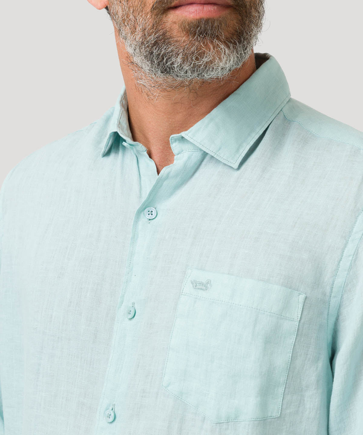 Camisa Lino Orgánico Hombre Linjer Verde Rockford