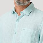 Camisa Lino Orgánico Hombre Linjer Verde Rockford