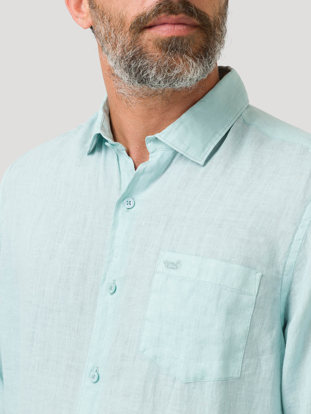 Camisa Lino Orgánico Hombre Linjer Verde Rockford