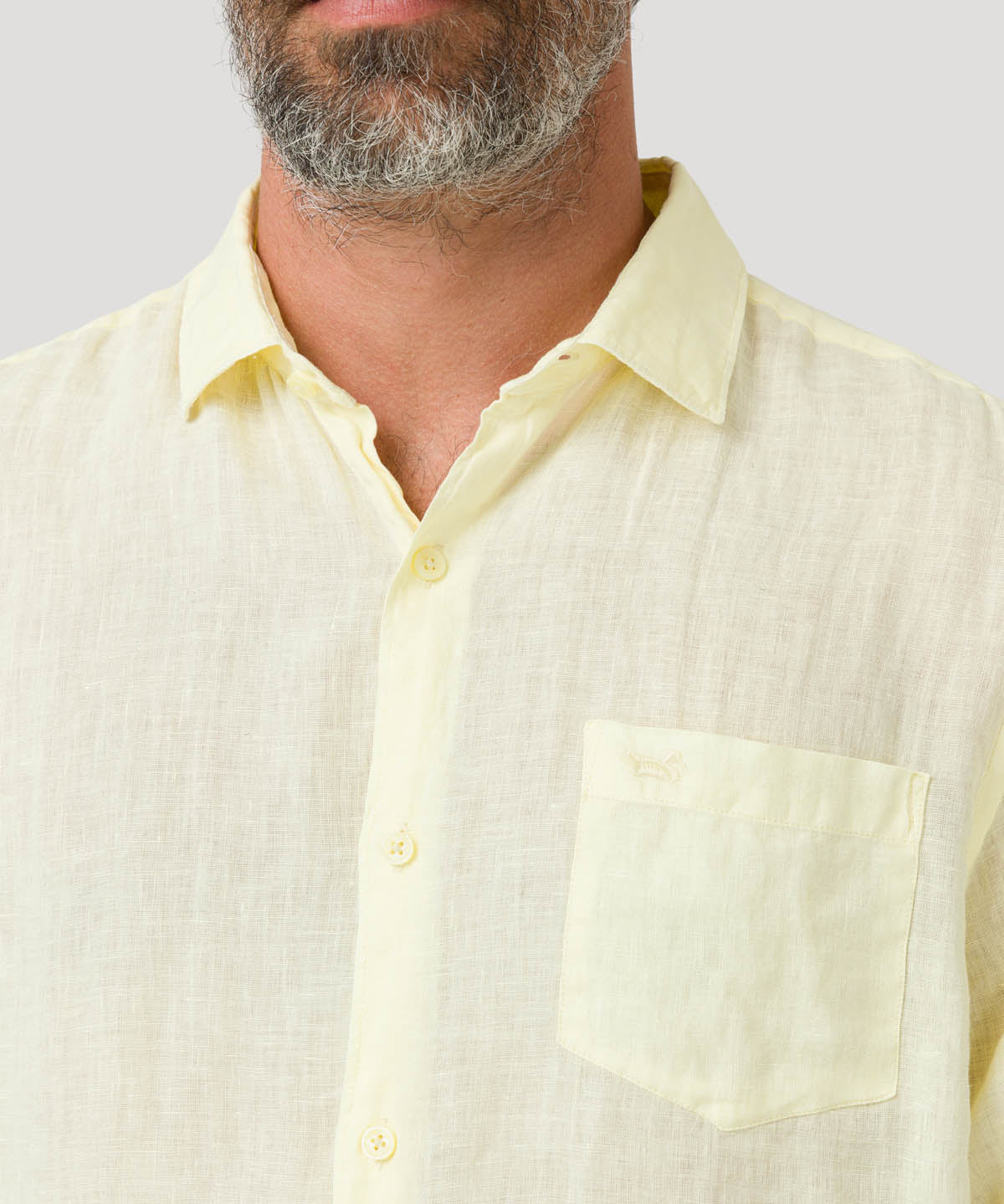 Camisa Lino Orgánico Hombre Linjer Amarillo Rockford