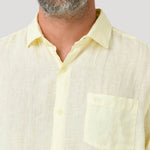 Camisa Lino Orgánico Hombre Linjer Amarillo Rockford