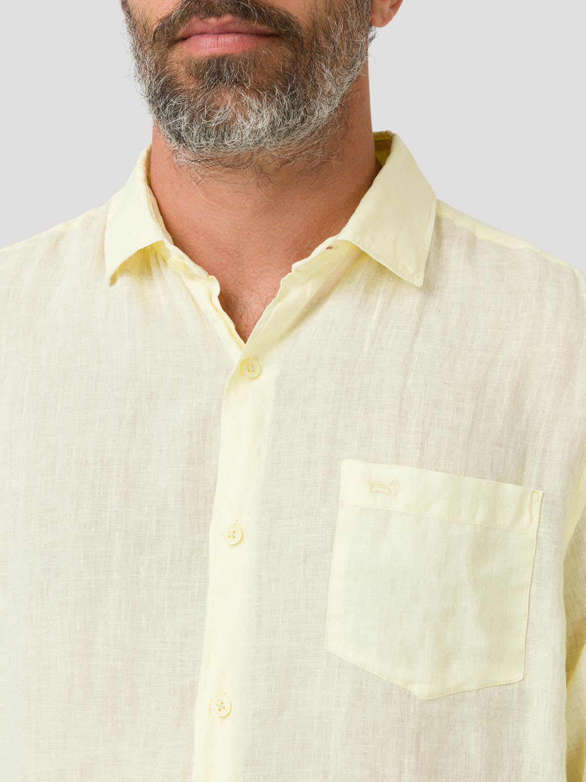 Camisa Lino Orgánico Hombre Linjer Amarillo Rockford
