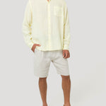 Camisa Lino Orgánico Hombre Linjer Amarillo Rockford
