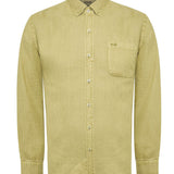Camisa Lino Orgánico Hombre Linedyed Verde Rockford