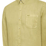 Camisa Lino Orgánico Hombre Linedyed Verde Rockford