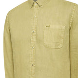 Camisa Lino Orgánico Hombre Linedyed Verde Rockford