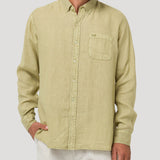 Camisa Lino Orgánico Hombre Linedyed Verde Rockford