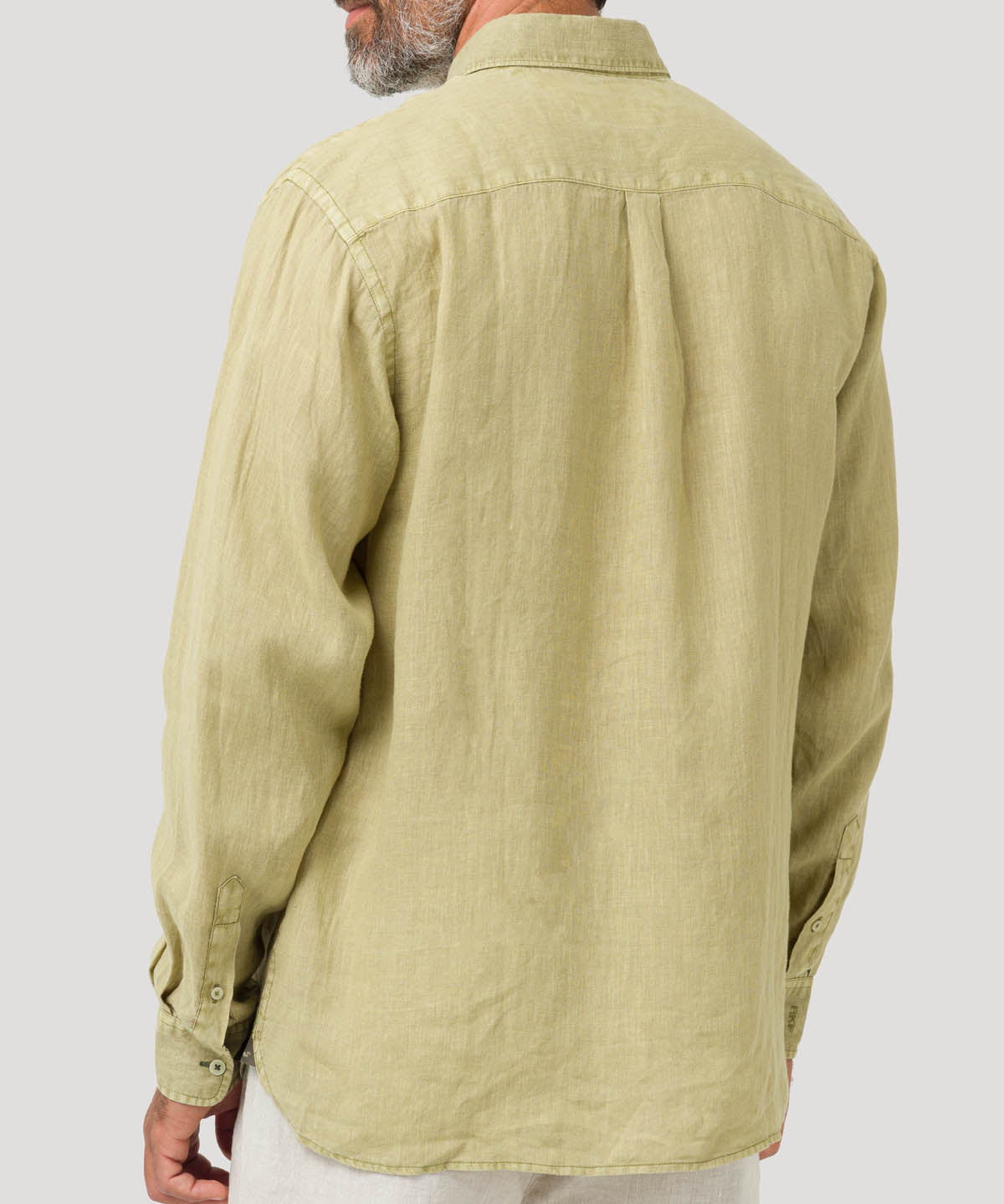 Camisa Lino Orgánico Hombre Linedyed Verde Rockford