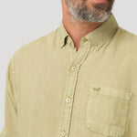 Camisa Lino Orgánico Hombre Linedyed Verde Rockford