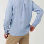Camisa Lino Orgánico Hombre Linedyed Azul Rockford