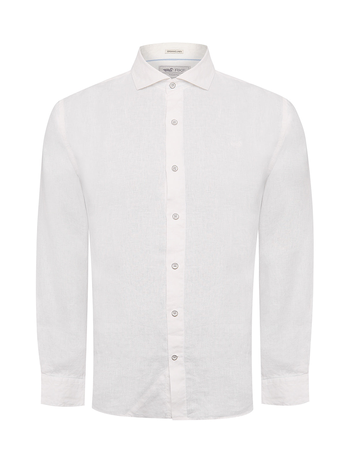 Camisa Lino Orgánico Hombre Linen Blanco Rockford