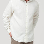 Camisa Lino Orgánico Hombre Linen Blanco Rockford
