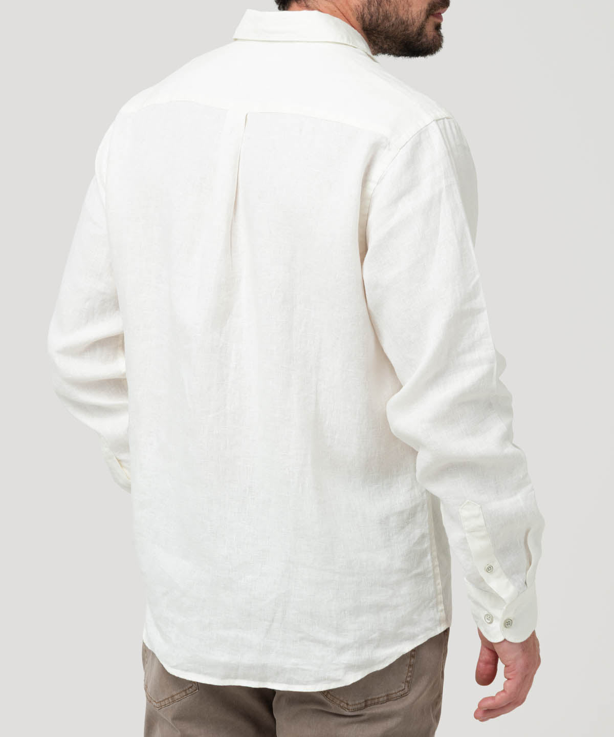 Camisa Lino Orgánico Hombre Linen Blanco Rockford
