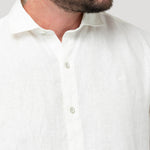 Camisa Lino Orgánico Hombre Linen Blanco Rockford
