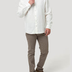 Camisa Lino Orgánico Hombre Linen Blanco Rockford