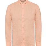 Camisa Lino Orgánico Hombre Linen Naranjo Rockford
