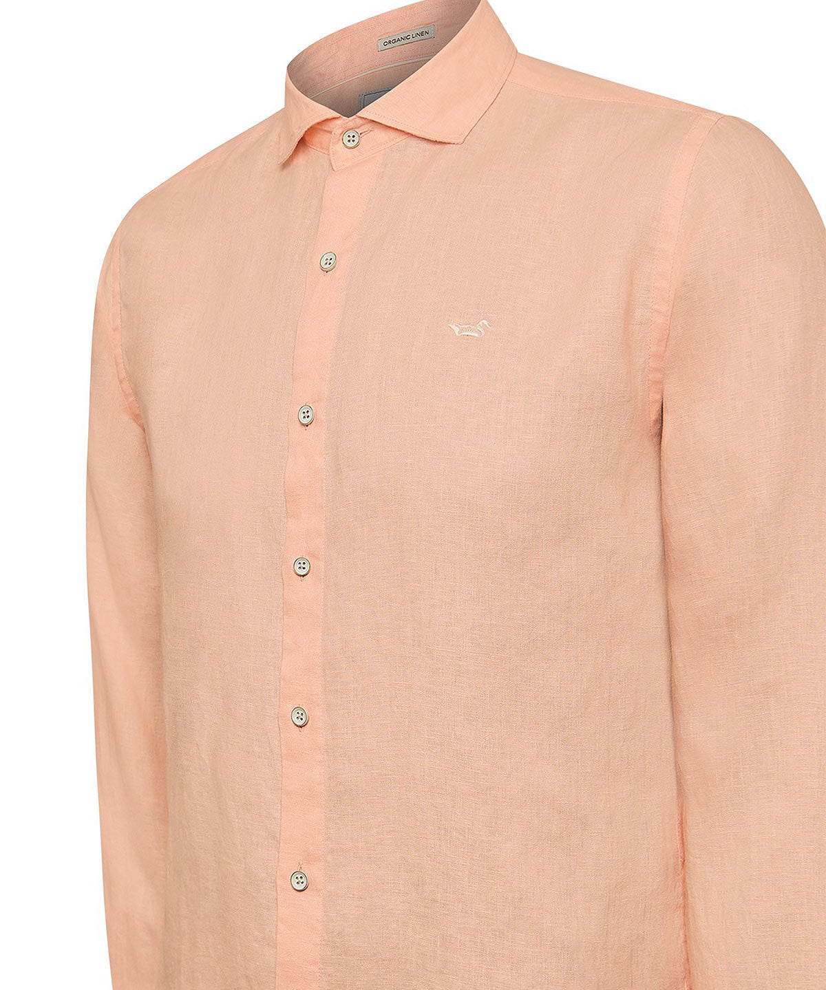Camisa Lino Orgánico Hombre Linen Naranjo Rockford