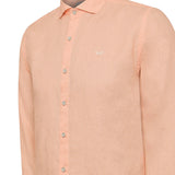 Camisa Lino Orgánico Hombre Linen Naranjo Rockford