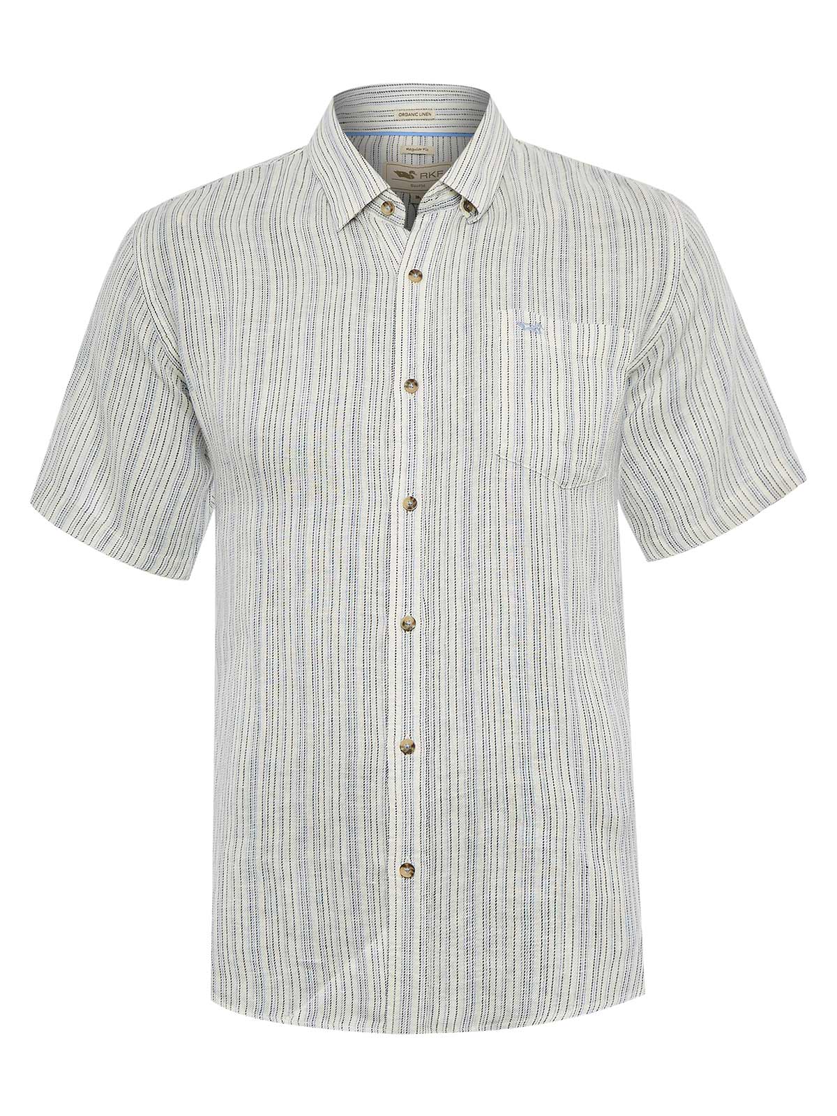 Camisa Lino Orgánico Hombre Brisa Azul Rockford