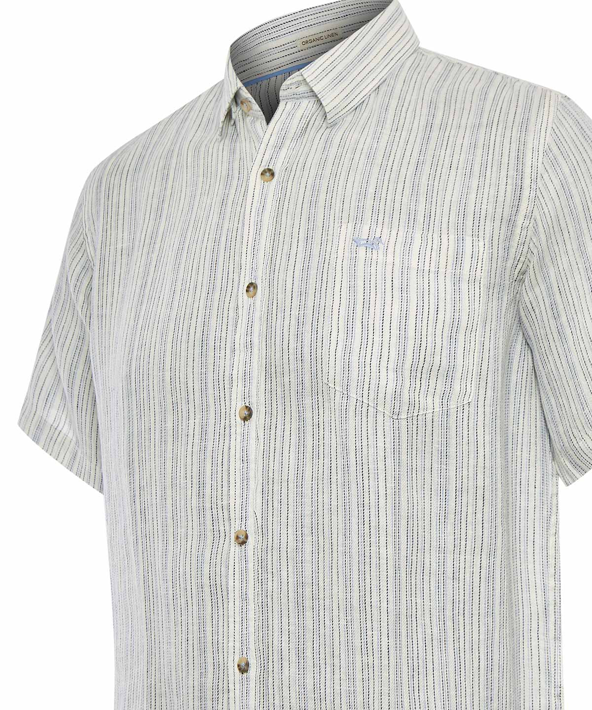 Camisa Lino Orgánico Hombre Brisa Azul Rockford