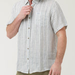 Camisa Lino Orgánico Hombre Brisa Azul Rockford