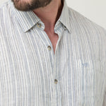 Camisa Lino Orgánico Hombre Brisa Azul Rockford
