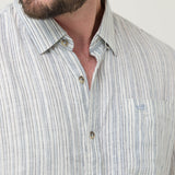 Camisa Lino Orgánico Hombre Brisa Azul Rockford