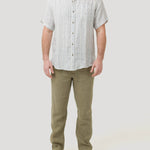 Camisa Lino Orgánico Hombre Brisa Azul Rockford