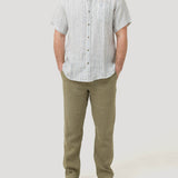 Camisa Lino Orgánico Hombre Brisa Azul Rockford