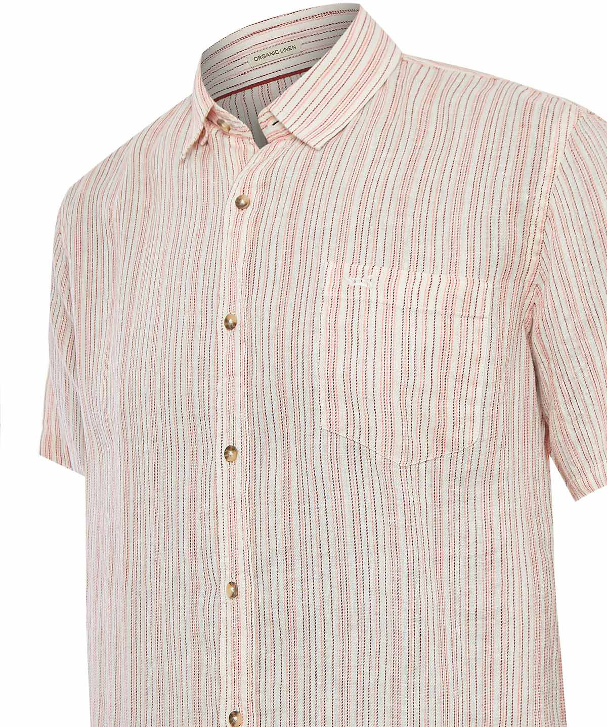 Camisa Lino Orgánico Hombre Brisa Rojo Rockford