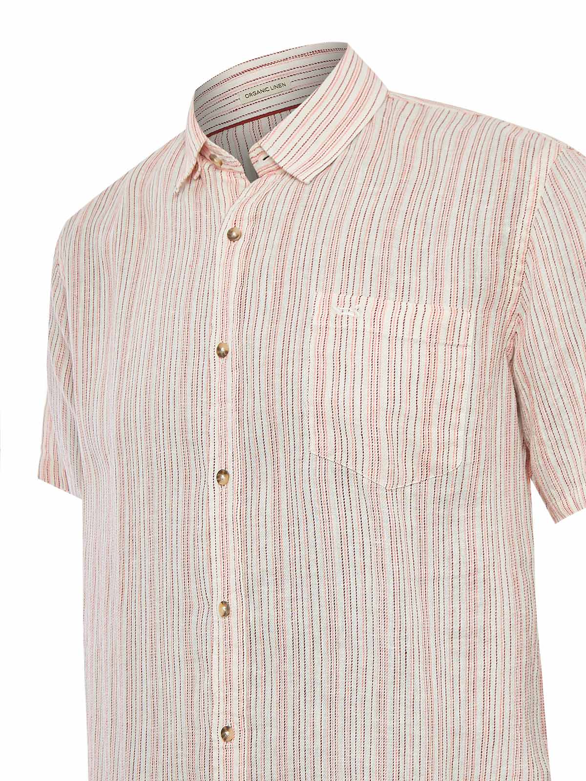 Camisa Lino Orgánico Hombre Brisa Rojo Rockford