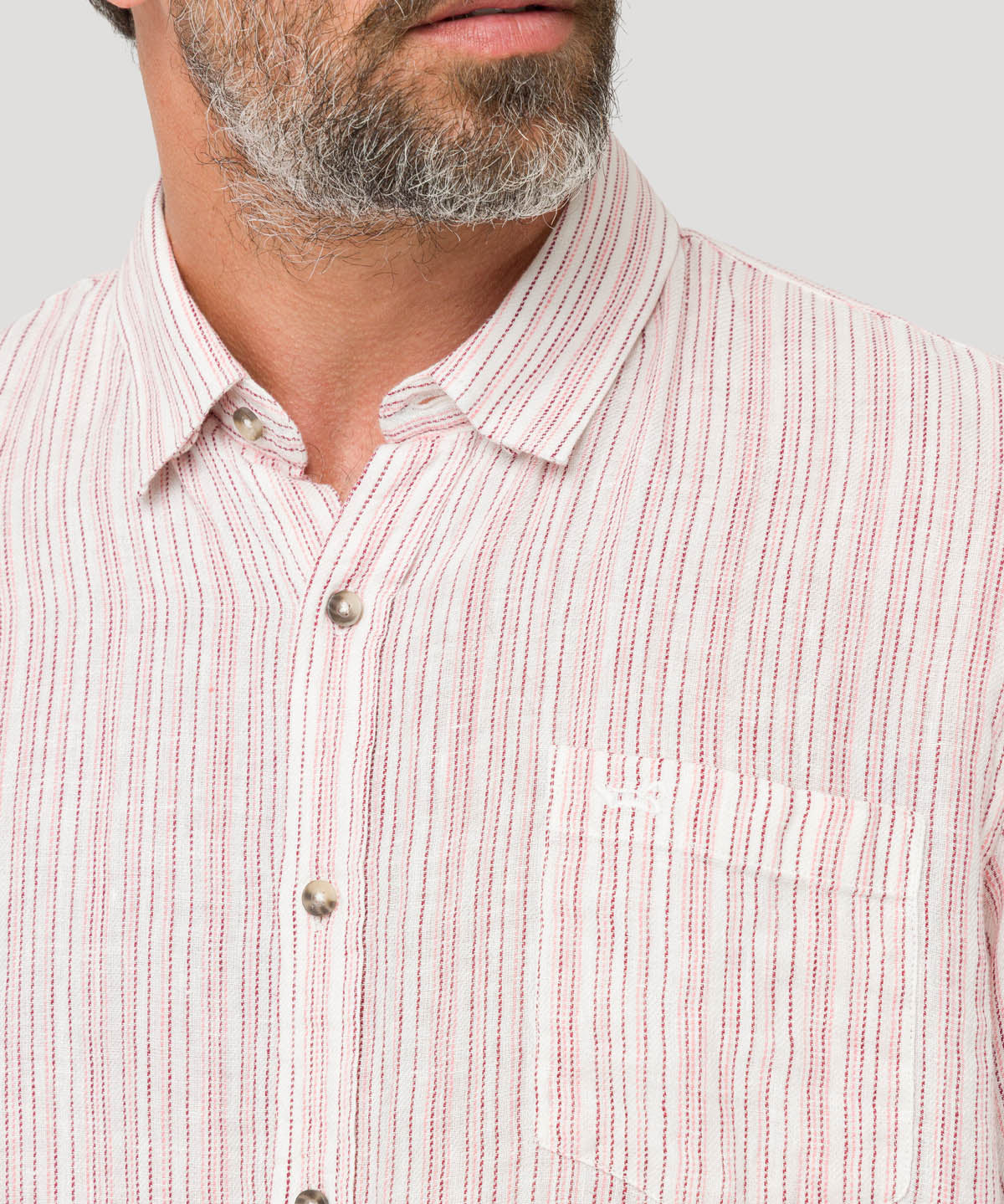 Camisa Lino Orgánico Hombre Brisa Rojo Rockford