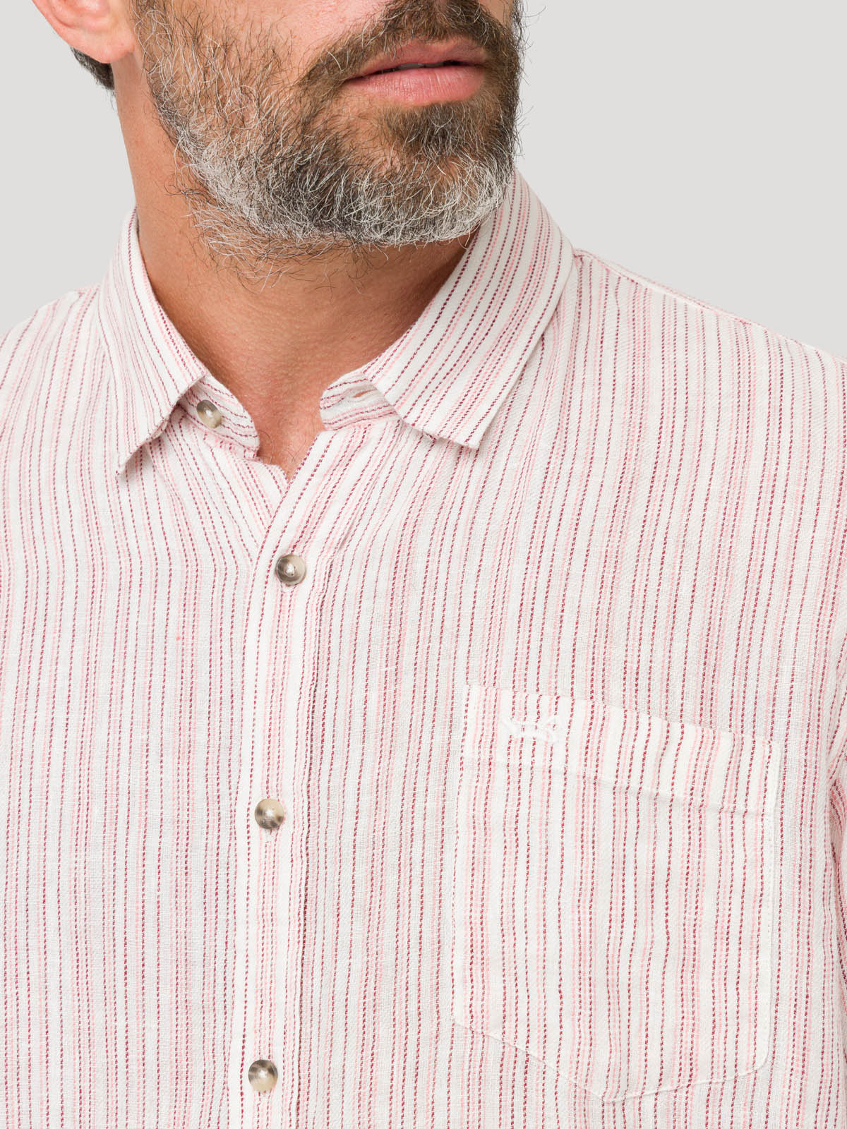 Camisa Lino Orgánico Hombre Brisa Rojo Rockford