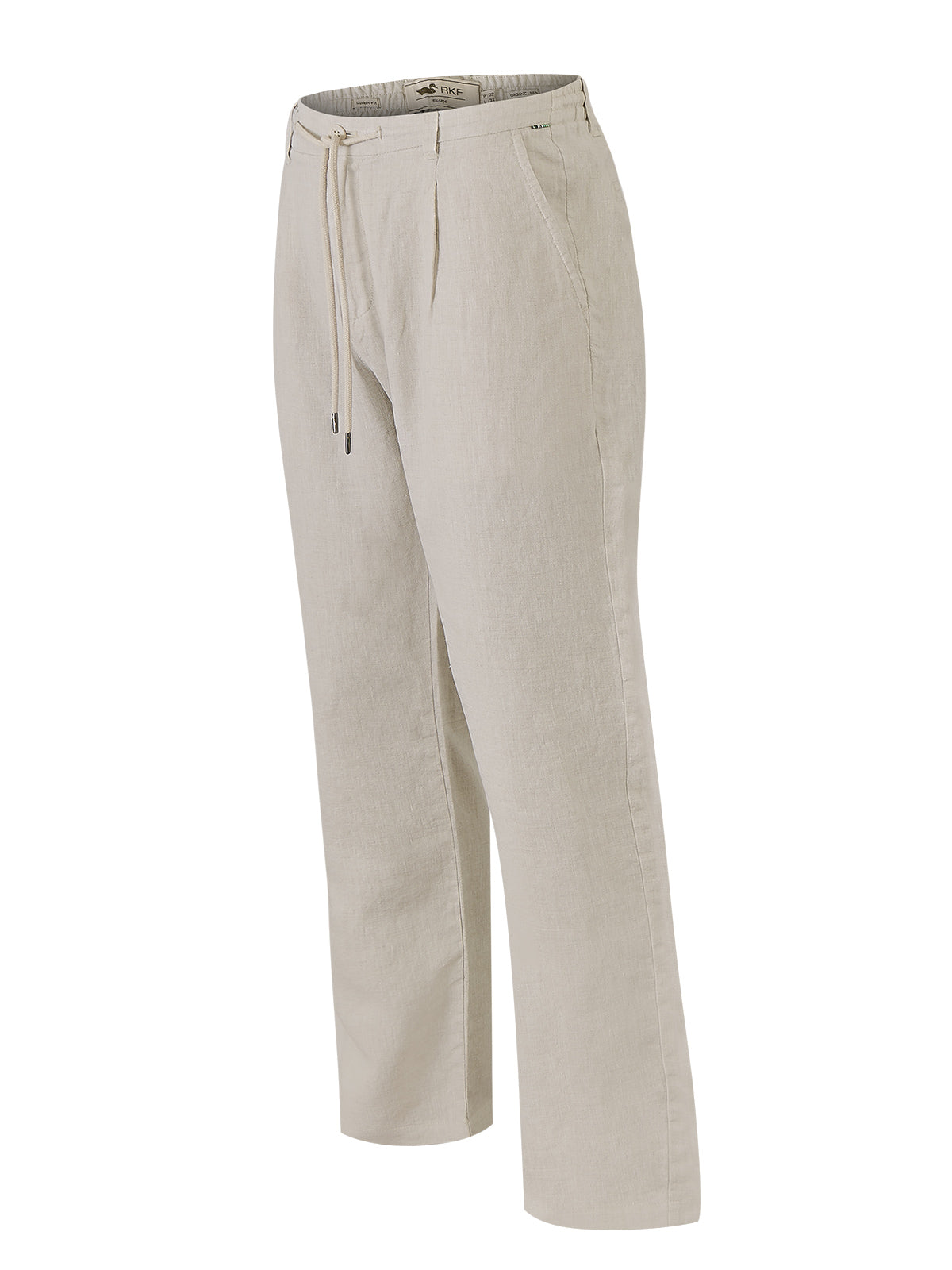 Pantalón Lino Orgánico Hombre Capri Café Rockford